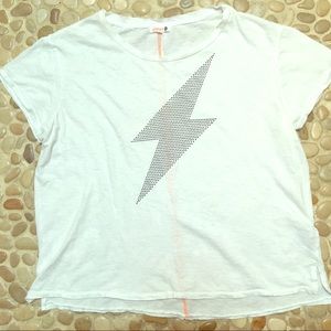 Rare EUC Sundry Lightning Bolt White T-Shirt